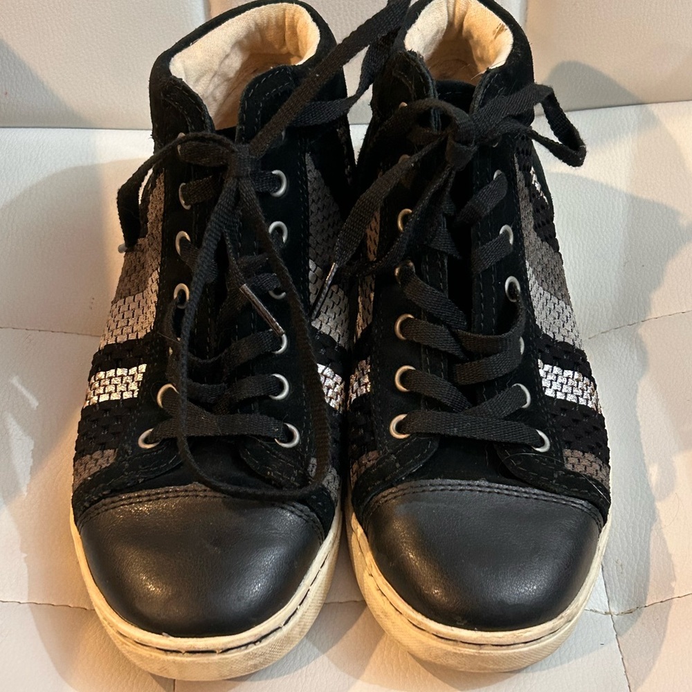 UGG Hi Top Suede and Leather Sneakers